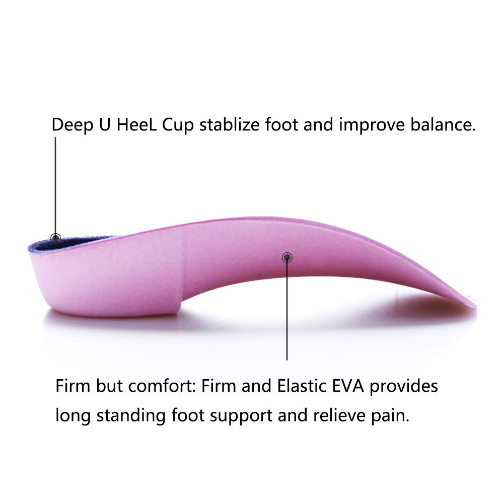 PCSsole 3/4 Orthotics Shoe Insoles High Arch Supports Shoe Insertsfor Plantar Fasciitis, Flat Feet, Over-Pronation, Relief Heel Spur Pain (XL:Men9-11/Women10-12)