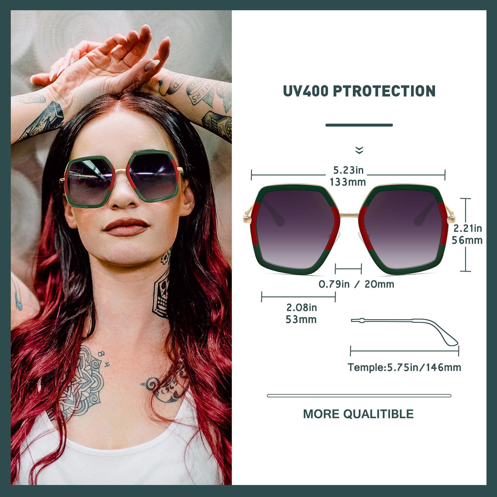 WOWSUN Oversized Big Fashion Sunglasses for Women Irregular Large Shades UV Protection