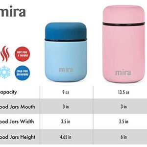 MIRA 9oz Insulated Food Jar Thermo for Hot Food & Soup, Compact Stainless Steel Vacuum Lunch Container - Pink