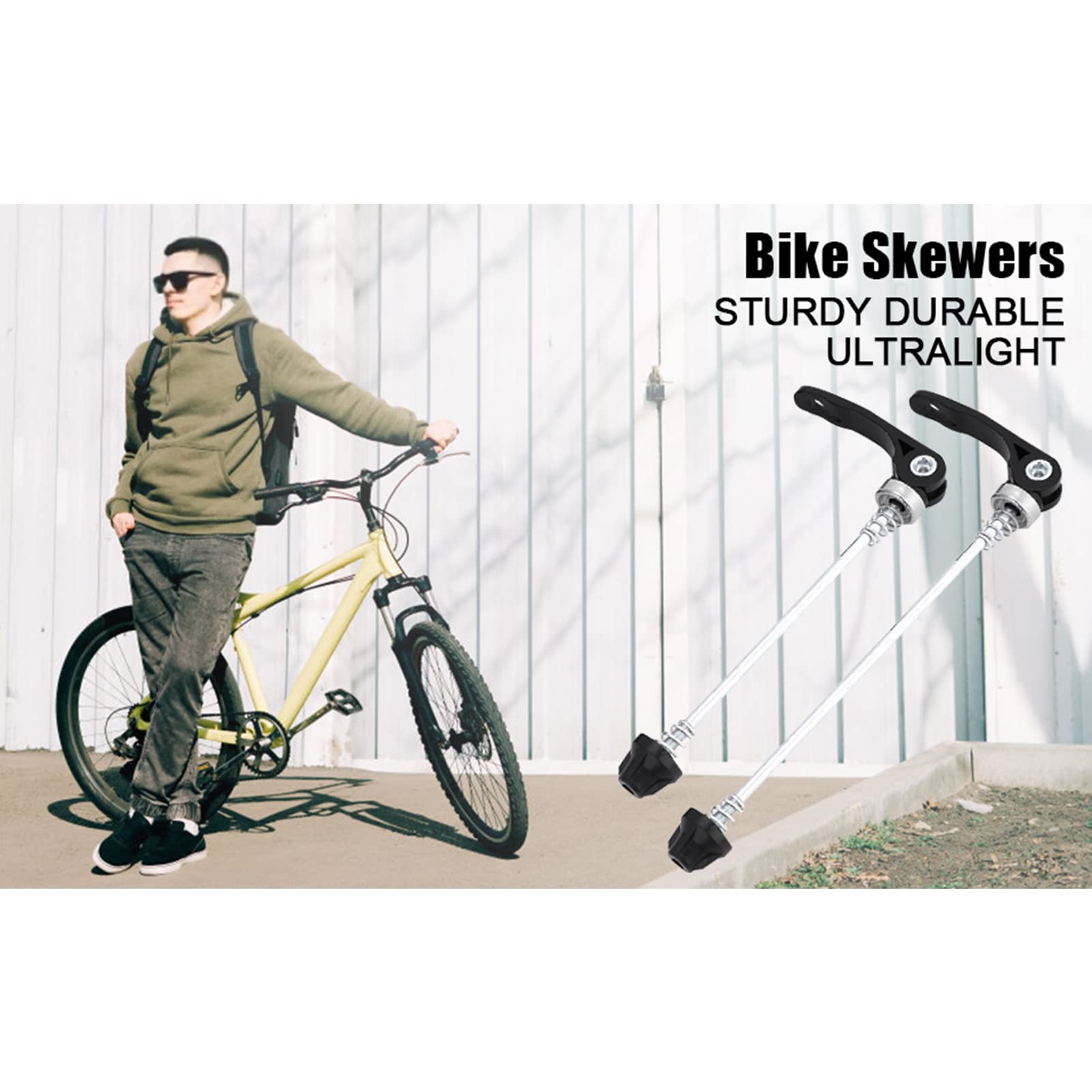 Alomejor Bike Skewer Quick Release Skewers Front & Rear Hub Skewers for Mountain Bike Road