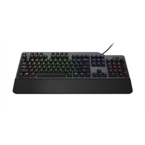 Lenovo GY40T26478 Legion K500 RGB Mechanical Gaming Keyboard, 3 ZONE Full-size Keyboard, 7 user Programmable Hot Keys; 16.8 Million Colors, 50 Million-Click Red Mechanical Keys, Detachable Palm Rest