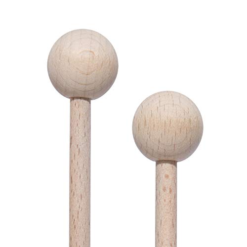 Wood Mallets Percussion Sticks for Xylophone, Chime, Wood Block, Glockenspiel and Bells, 8 Inch Long