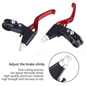 VGEBY1 Bike Brake Level, 4 Colors Aluminium Alloy Bicycle Brake Level Handles for Mountain Bike Road Bike Folding Bike(Red)