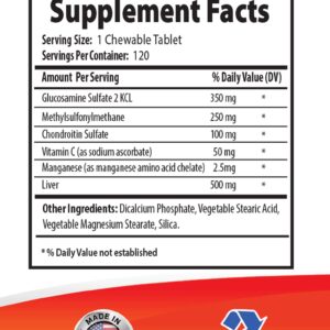 My Lucky Pets Dog Hip and Joint Complex - Vet Approved - Powerful Formula - Immune Support - Increase Joint Mobility - Dog glucosamine and condroidin Supplement - 1 Bottle (120 Tablets)