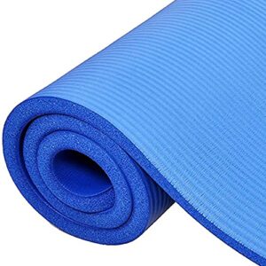 BalanceFrom All-Purpose 1-Inch Extra Thick High Density Anti-Tear Exercise Yoga Mat with Carrying Strap (Blue)