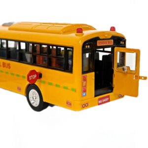 Big Daddy Huge Yellow School Bus with Lights and Cool Openable Doors Pull Back Toy School Bus with Sounds and Songs for Girls, Boys, Toddlers