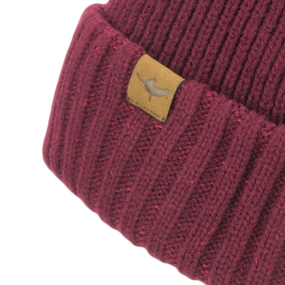 SEALSKINZ Unisex Waterproof Cold Weather Roll Cuff Beanie, Red, XX-Large