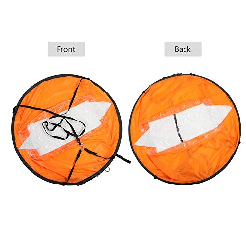 VGEBY1 Wind Sail, PVC Foldable Board Wind Sail Wind Paddle with Transparent Window for Kayak Canoes Inflatables Boats (Orange)