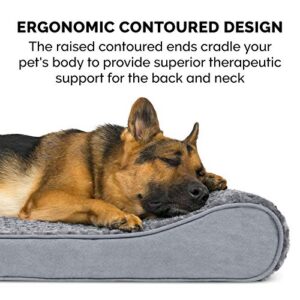 Furhaven Memory Foam Dog Bed for Medium/Small Dogs w/ Removable Washable Cover, For Dogs Up to 23 lbs - Ultra Plush Faux Fur & Suede Luxe Lounger Contour Mattress - Gray, Medium