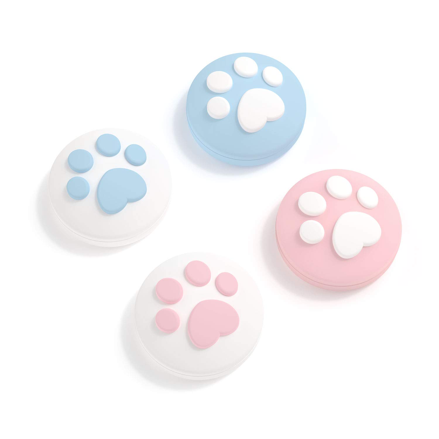 GeekShare 4PCS Silicone Cat Paw JoyCon Thumb Grip Set Joystick Caps Compatible with Switch/OLED/Switch Lite (Pink Blue)