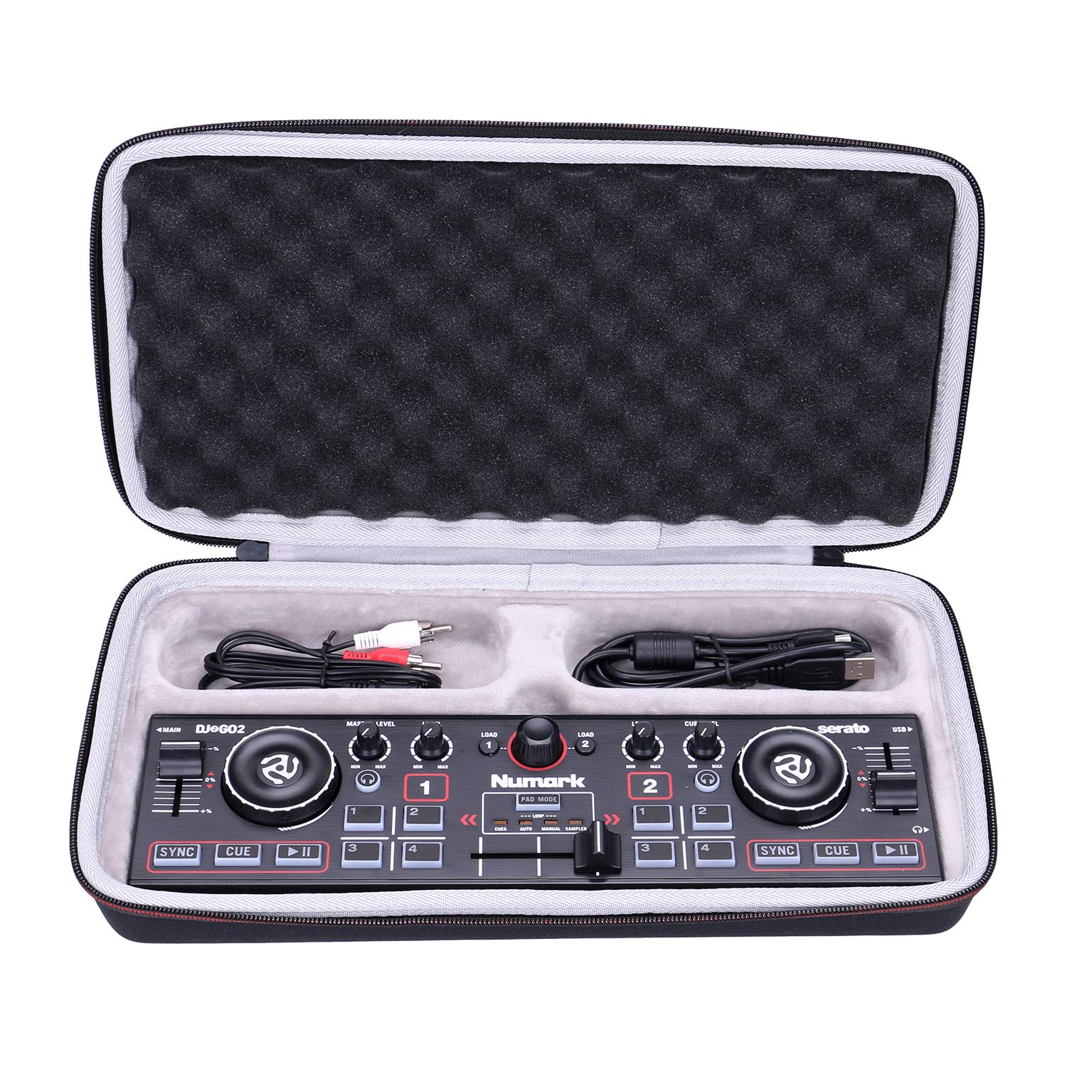 LTGEM EVA Hard Case for Numark DJ2GO2 Touch or Numark DJ2GO2 Pocket DJ Controller - Travel Protective Carrying Storage Bag