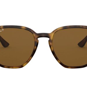 Ray-Ban RB4306 Hexagonal Sunglasses, Light Havana/Polarized Brown, 54 mm