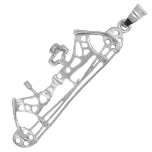 rembrandt compound bow charm, sterling silver