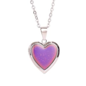 Mood Necklace Love Heart Change Color Emotional Feeling Adjustable Size Mood Rings 3pcs (3 pcs)