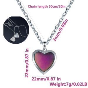 Mood Necklace Love Heart Change Color Emotional Feeling Adjustable Size Mood Rings 3pcs (3 pcs)