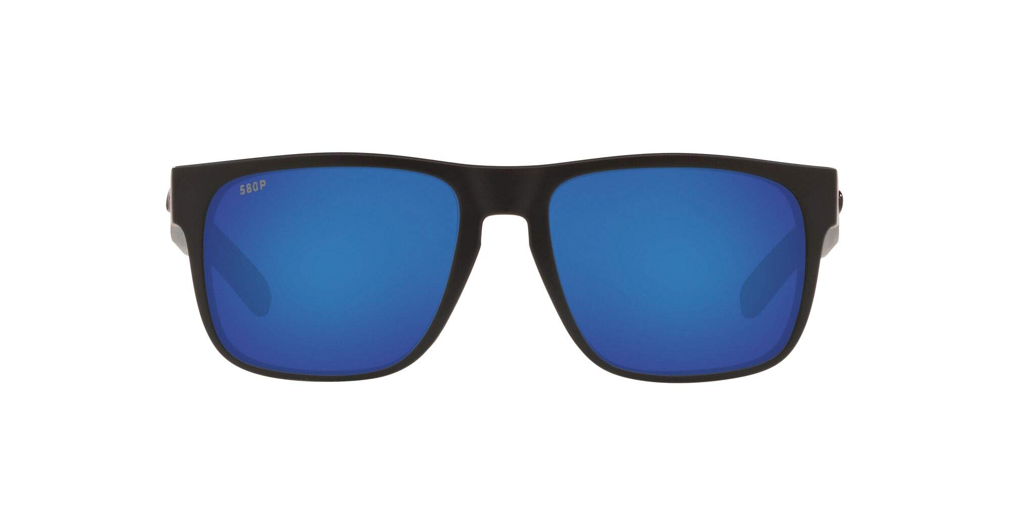 Costa Del Mar Mens Spearo Square Sunglasses, Blackout/Blue Mirrored Polarized-580P, 56 mm