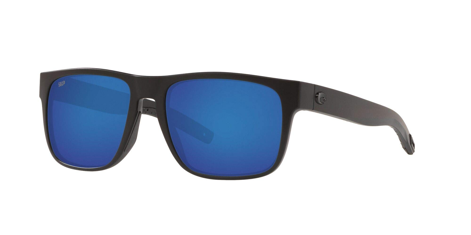 Costa Del Mar Mens Spearo Square Sunglasses, Blackout/Blue Mirrored Polarized-580P, 56 mm