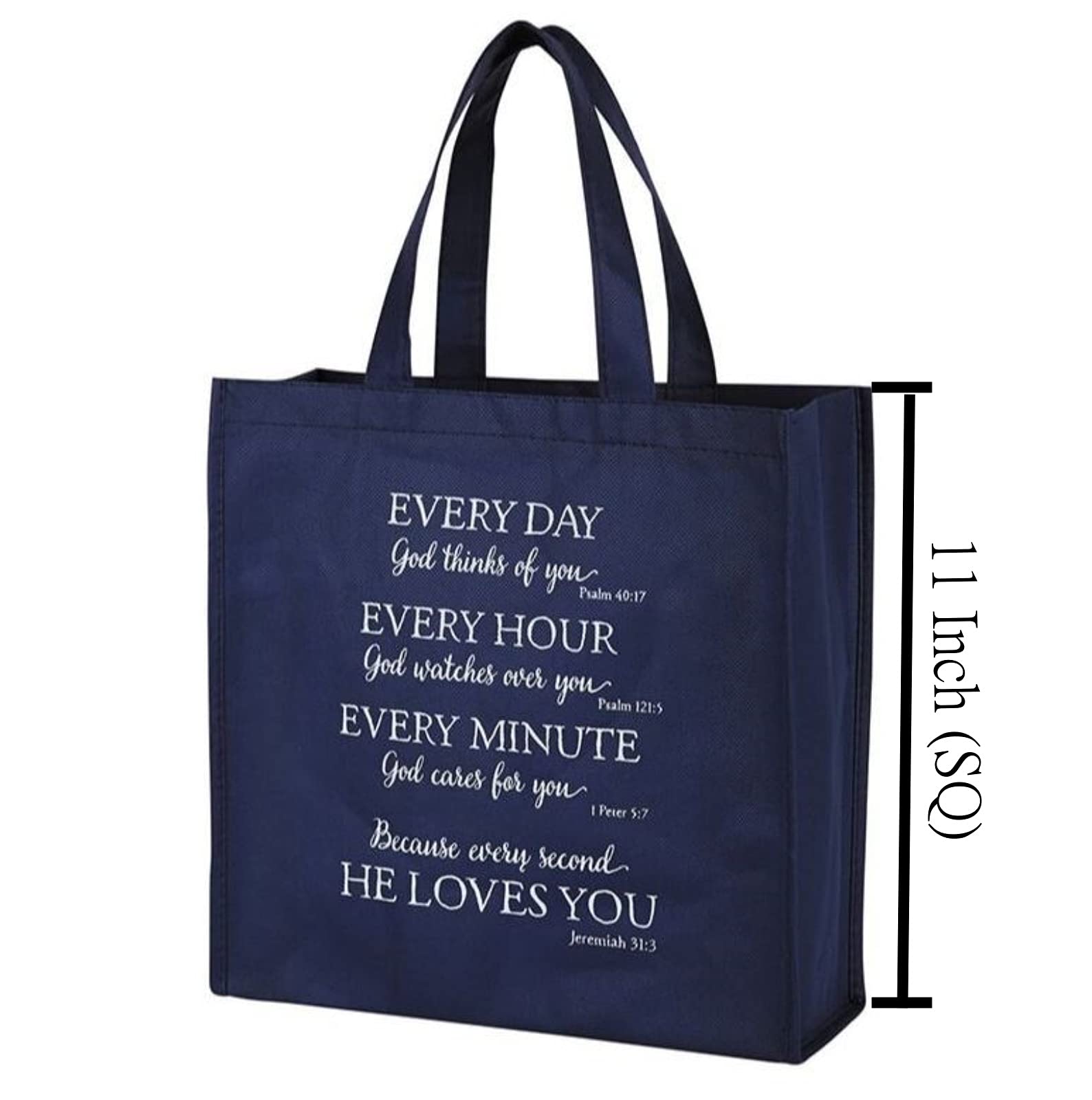 Christian Brands God Loves You Blessing Tote Bag, Blue, Large