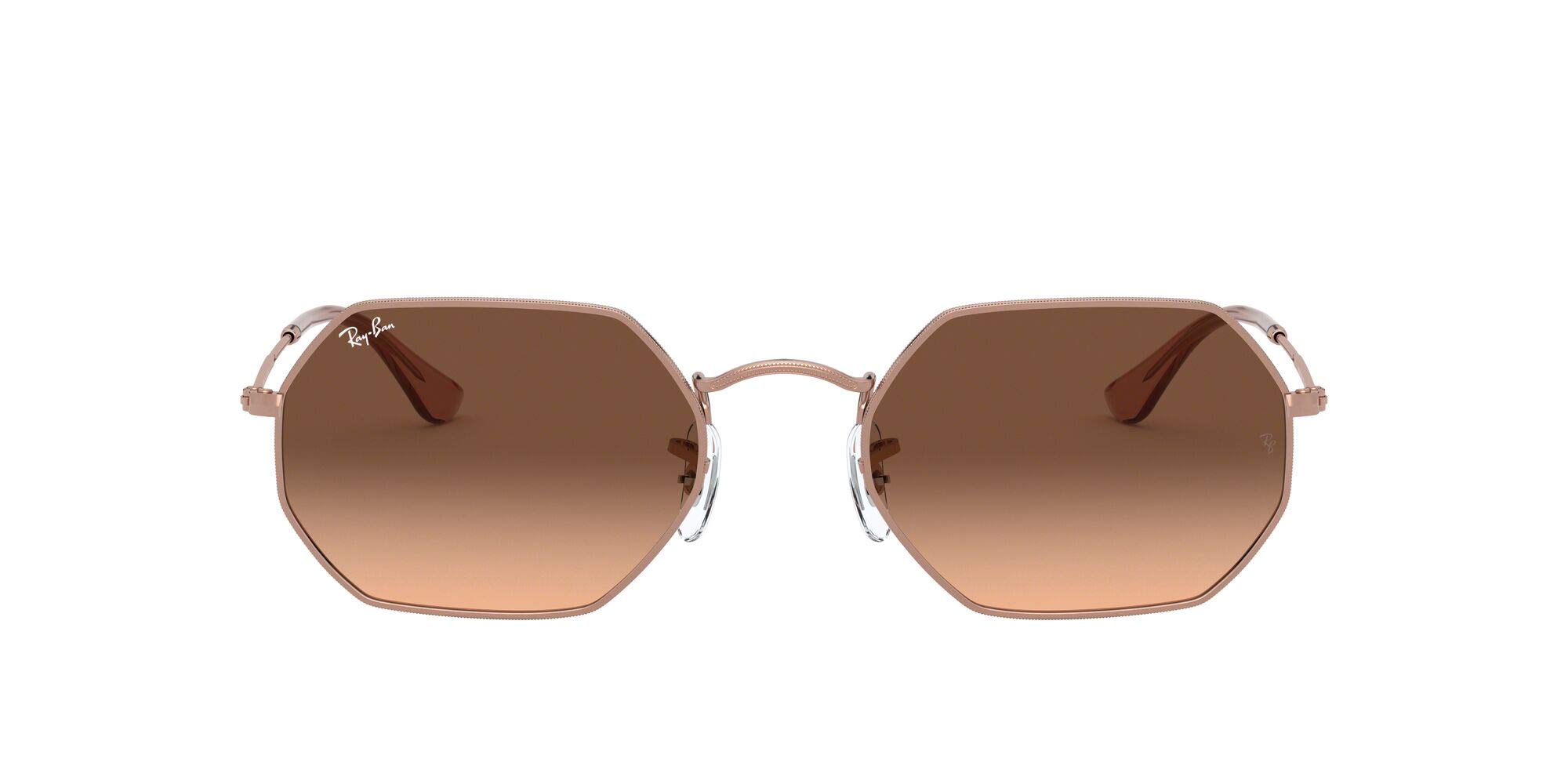 Ray-Ban RB3556N Octagonal Flat Lens Sunglasses, Copper/Pink Gradient Brown, 53 mm