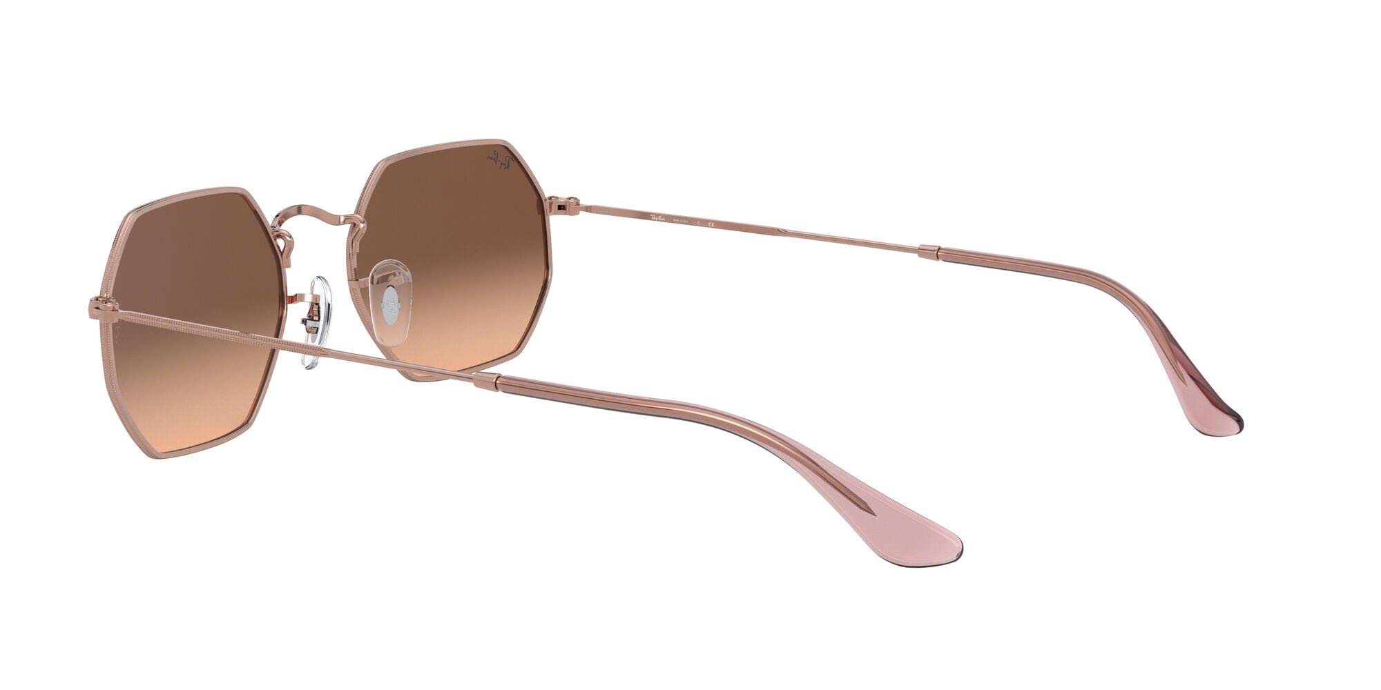 Ray-Ban RB3556N Octagonal Flat Lens Sunglasses, Copper/Pink Gradient Brown, 53 mm