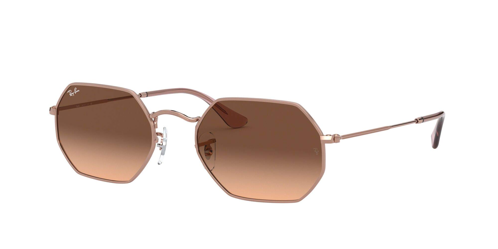 Ray-Ban RB3556N Octagonal Flat Lens Sunglasses, Copper/Pink Gradient Brown, 53 mm