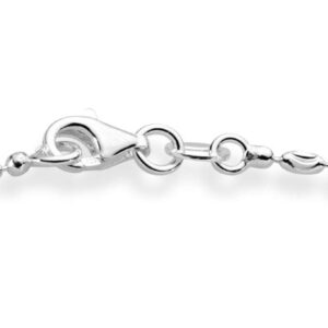 Miabella 925 Sterling Silver Diamond-Cut Oval and Round Bead Ball Chain Anklet Ankle Bracelet for Women, Made in Italy (sterling-silver, Length 10 Inches)