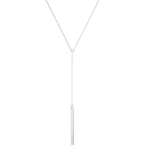 Dcfywl731 Minimal Dainty Gold Plated Dangle Earrings Layered Bar Pendant Neckalce Gold Long Y-Necklace Gold Earrings and Necklaces Set Delicate Lariat Chain Jewelry for Women