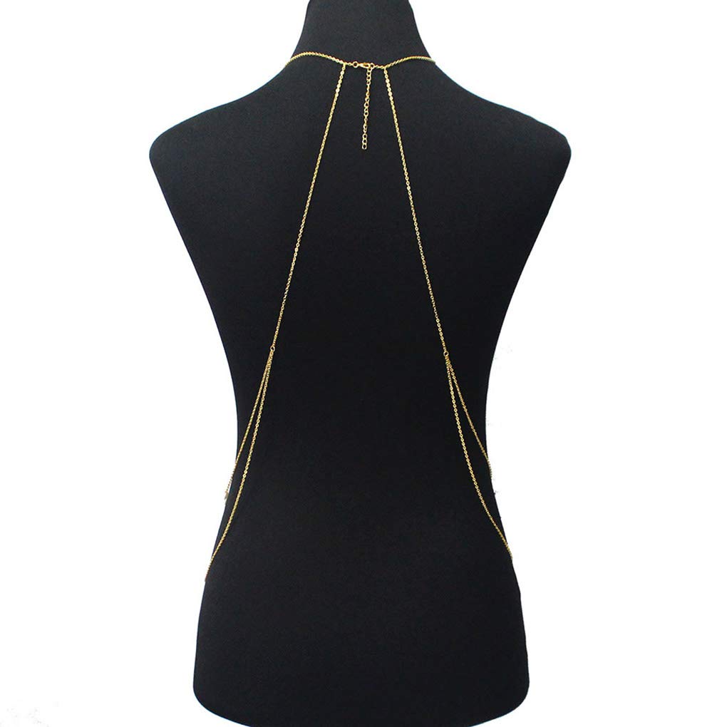 Tgirls Dainty Pearl Body Chain Gold Layered Body Chains Tassel Necklace Dress Jewelry for Women