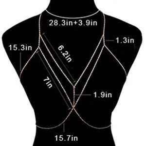 Tgirls Layered Bikini Belly Chain Gold Body Chain Bra Body Chains Beach Body Jewelry for Women