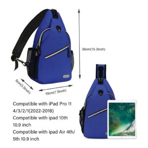 MOSISO Sling Backpack, Multipurpose Crossbody Shoulder Bag Travel Hiking Daypack, Royal Blue, Medium