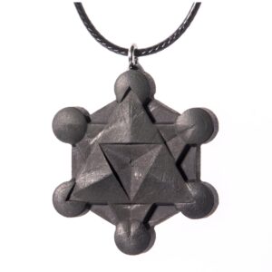 Keled Rocks Metatrons Cube Pendant Necklace from Shungite Stone