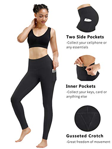 Fengbay 2 Pack High Waist Yoga Pants, Pocket Yoga Pants Tummy Control Workout Running 4 Way Stretch Yoga Leggings