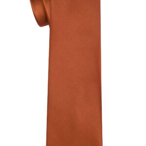 KissTies 63'' XL Tie Rust Solid Satin Ties Extra Long Necktie Burnt Orange