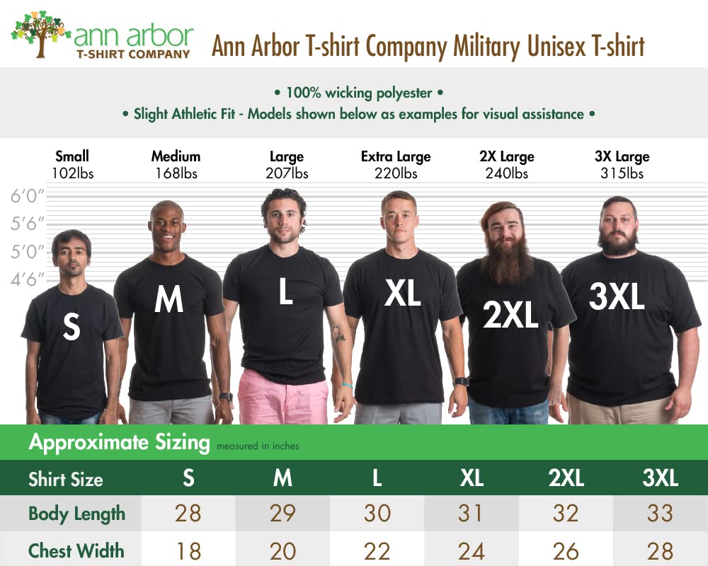 Ann Arbor T-shirt Co. Army Wicking PT Style Shirt | U.S. Military Performance Training Workout T-Shirt-(Poly,XL)