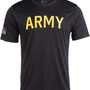 Ann Arbor T-shirt Co. Army Wicking PT Style Shirt | U.S. Military Performance Training Workout T-Shirt-(Poly,XL)