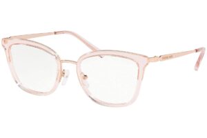 michael kors mk3032-3417 eyeglass frame coconut grove rose gold/pink transpare w/demo lens 51mm