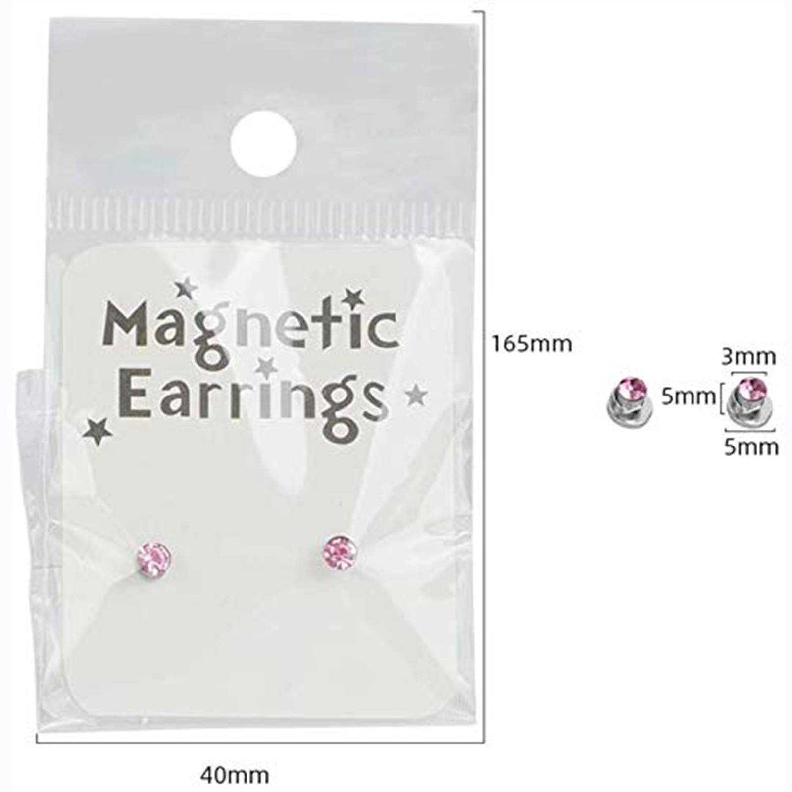 Emivery 5mm Crystal Magnetic Stud Earring Magnet Nose Ear Lip Stud Non Piercing Tragus Nose Stud 8 Pairs/Pack (8 Pairs Multi)