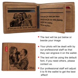 Amlion Custom Engraved Wallet,Personalized Photo RFID Wallets for Men,Husband,Dad,Son,Personalized Gifts