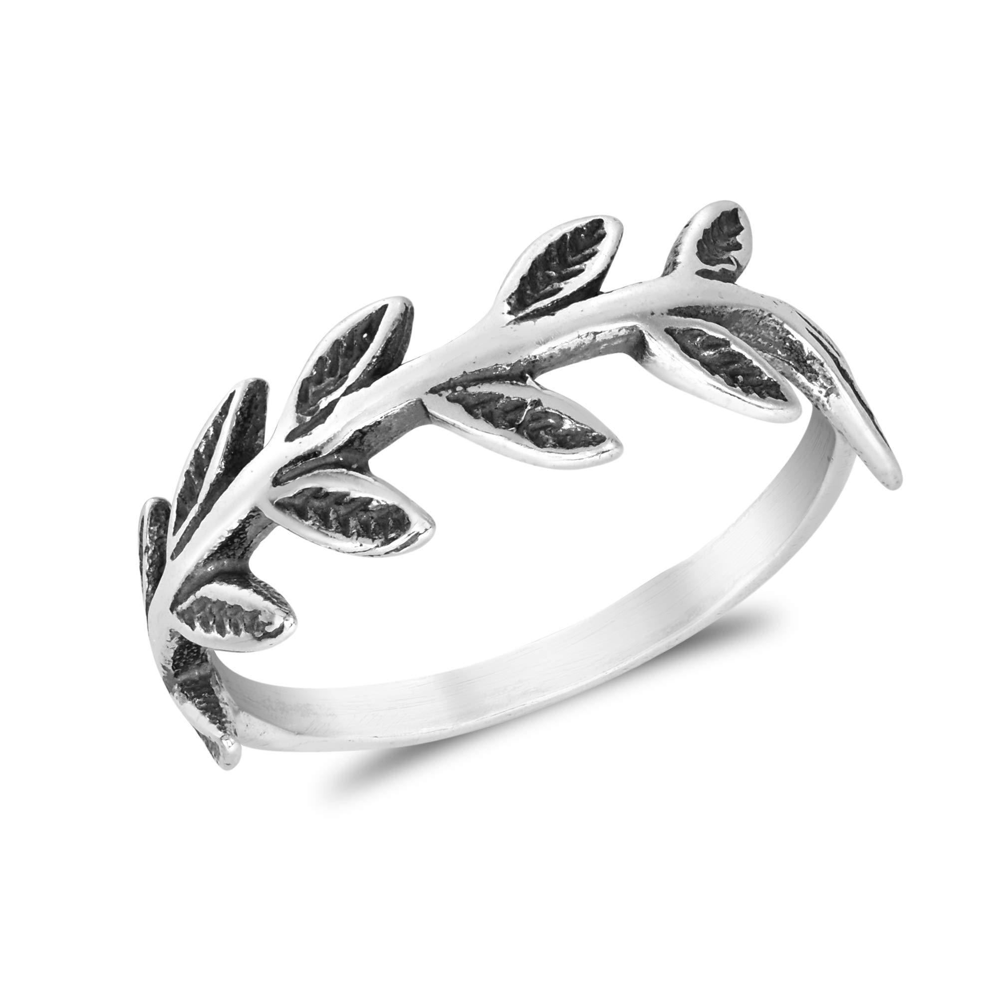 AeraVida Stunning Peace Inspired Olive Branch with a Plants and Nature Vibe .925 Sterling Silver Ring Sizes 6-9 for Olympics Influenced or Roman Empire and Caesar Inspired Fashion Accessories