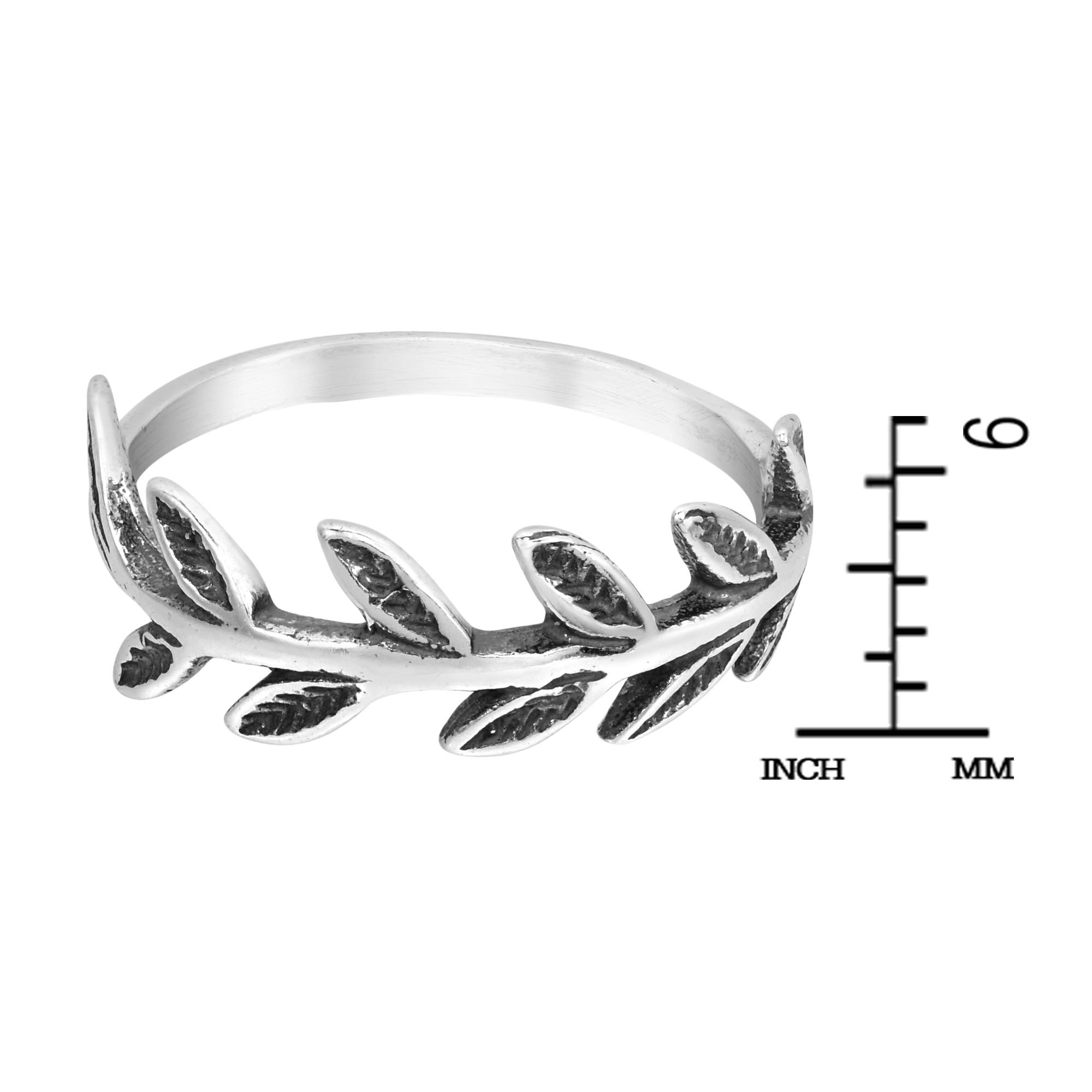 AeraVida Stunning Peace Inspired Olive Branch with a Plants and Nature Vibe .925 Sterling Silver Ring Sizes 6-9 for Olympics Influenced or Roman Empire and Caesar Inspired Fashion Accessories