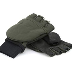 SEALSKINZ Unisex Windproof Cold Weather Convertible Mitt, Olive Green/Black, Small