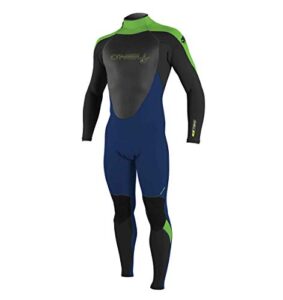 o'neill youth epic 4/3mm back zip full wetsuit, navy/black/dayglo, 12