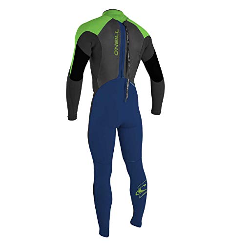 O'Neill Youth Epic 4/3mm Back Zip Full Wetsuit, Navy/Black/Dayglo, 12