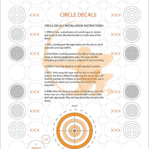 PERFECT STRIKE Archery Circles and Dots Transfer Decals for Scope Lenses + Peel and Stick Target Dots. Great for Practice or Competition. Premium Adhesive Backed Vinyl Decals. (Orange)