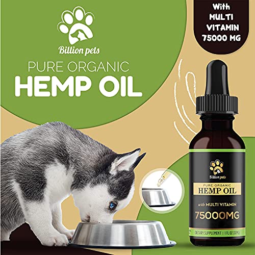 Billion Pets - Hemp Oil for Dogs and Cats - Hemp Oil Drops with Omega Fatty Acids - Hip and Joint Support