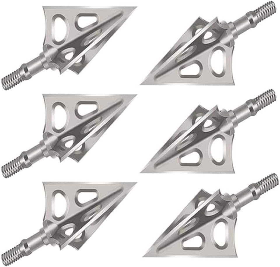 JIANZD Archery Broadheads 100 Grain Fixed Blades Stainless Steel Hunting Broadheads for Crossbow Recurve Bow and Compound Bow