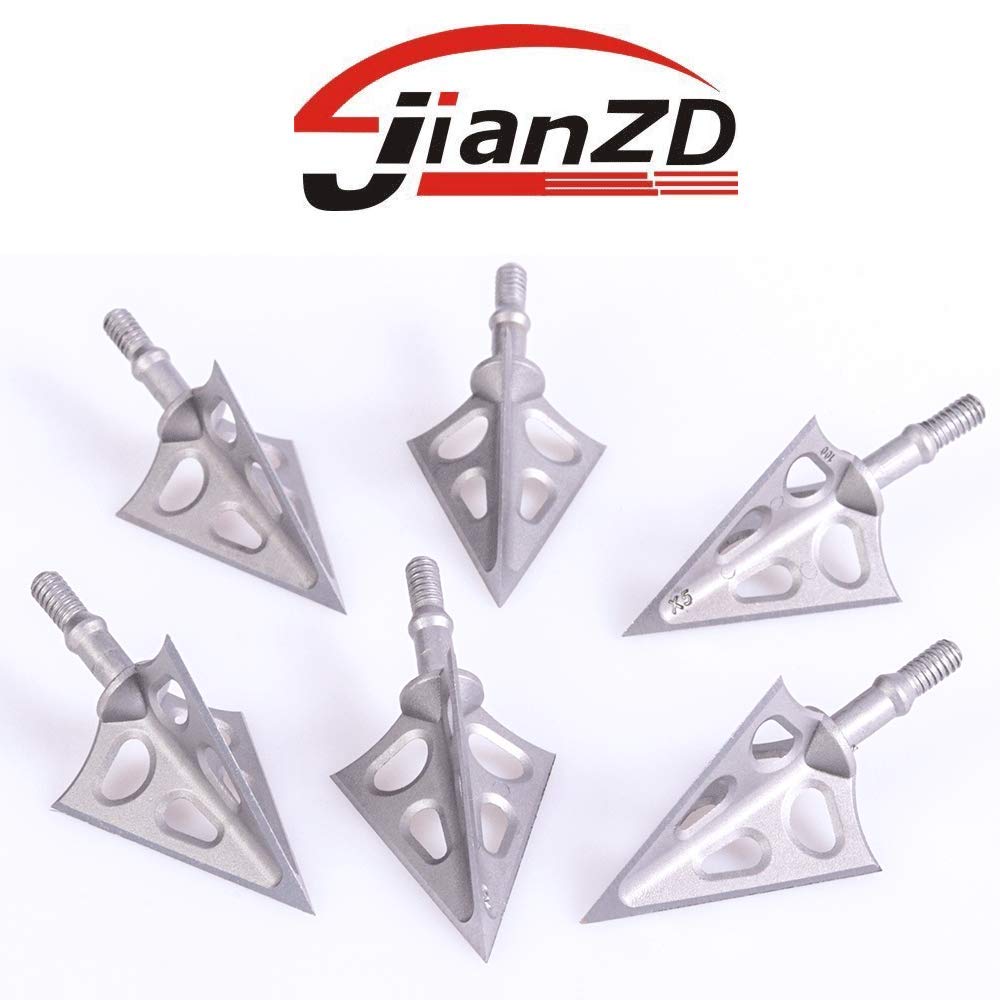 JIANZD Archery Broadheads 100 Grain Fixed Blades Stainless Steel Hunting Broadheads for Crossbow Recurve Bow and Compound Bow