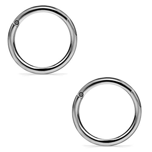 SCERRING 3 Pairs 16G G23 Titanium Hinged Clicker Segment Septum Nose Lip Ring Hoop Cartilage Tragus Sleeper Earrings Body Piercing Jewelry 8mm 10mm 12mm