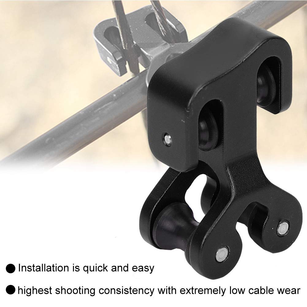 Tihebeyan Archery Cable Slide,Compound Bow String Splitter Roller, Outdoor Hunting Shooting Archery Glide Replacement Separator(black)