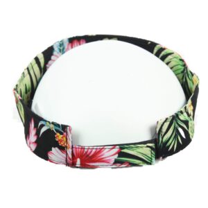 Hawaiian Visor Baseball Cap Floral Hat Fashion Tropical Hats Sun Cap Hiking (Black)